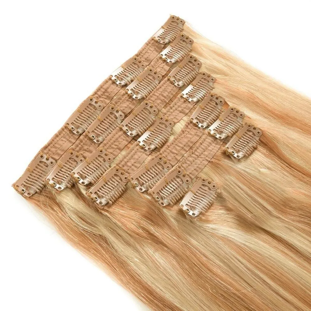 Thick Full Head 10PCS Sets Brazilian Straight Hair Clips Hair Extensions